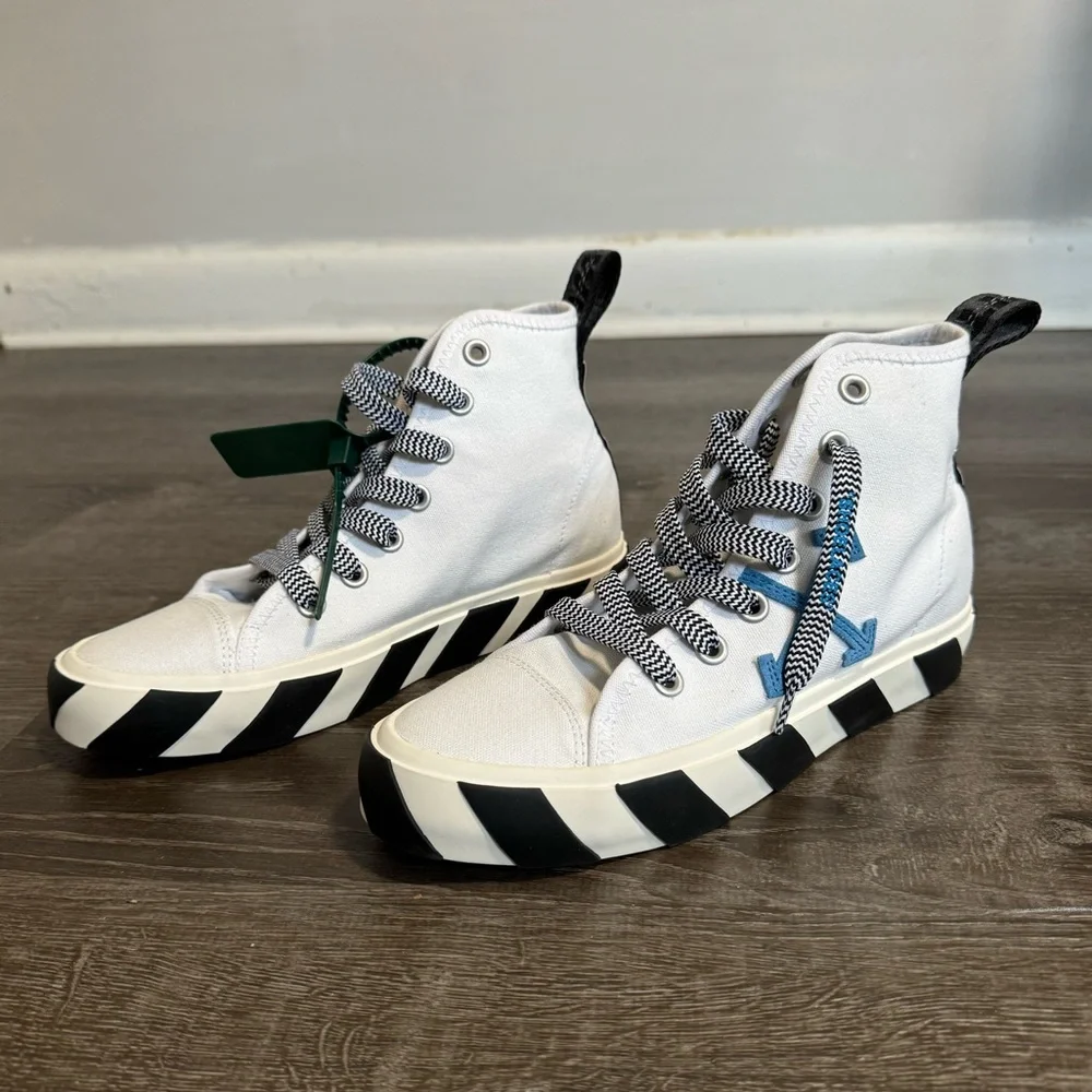 OFF-WHITE***White High Top Sneakers***EU 39 US 9 $560 - Picture 4 of 8